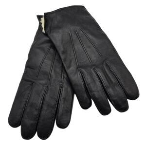 Mens Sz XL Black Leather Glove w/ Real Genuine Fur Lining NEW
